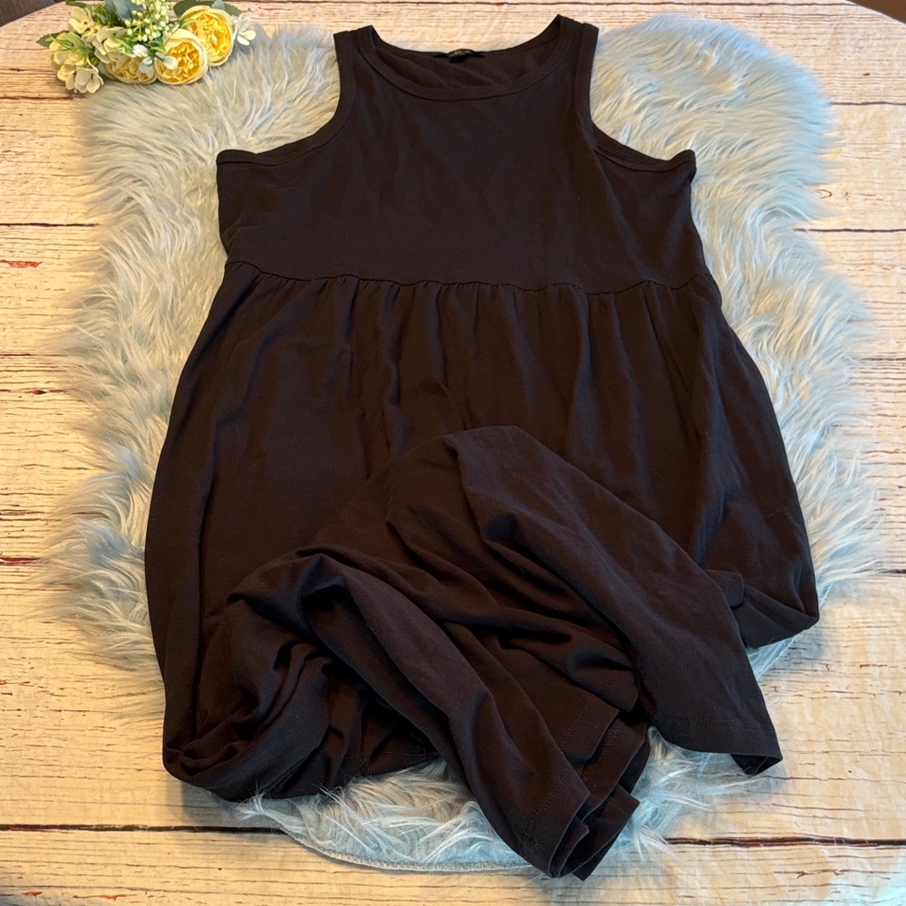 J. Crew Black Knit Cutaway Tank Maxi Dress sz XS